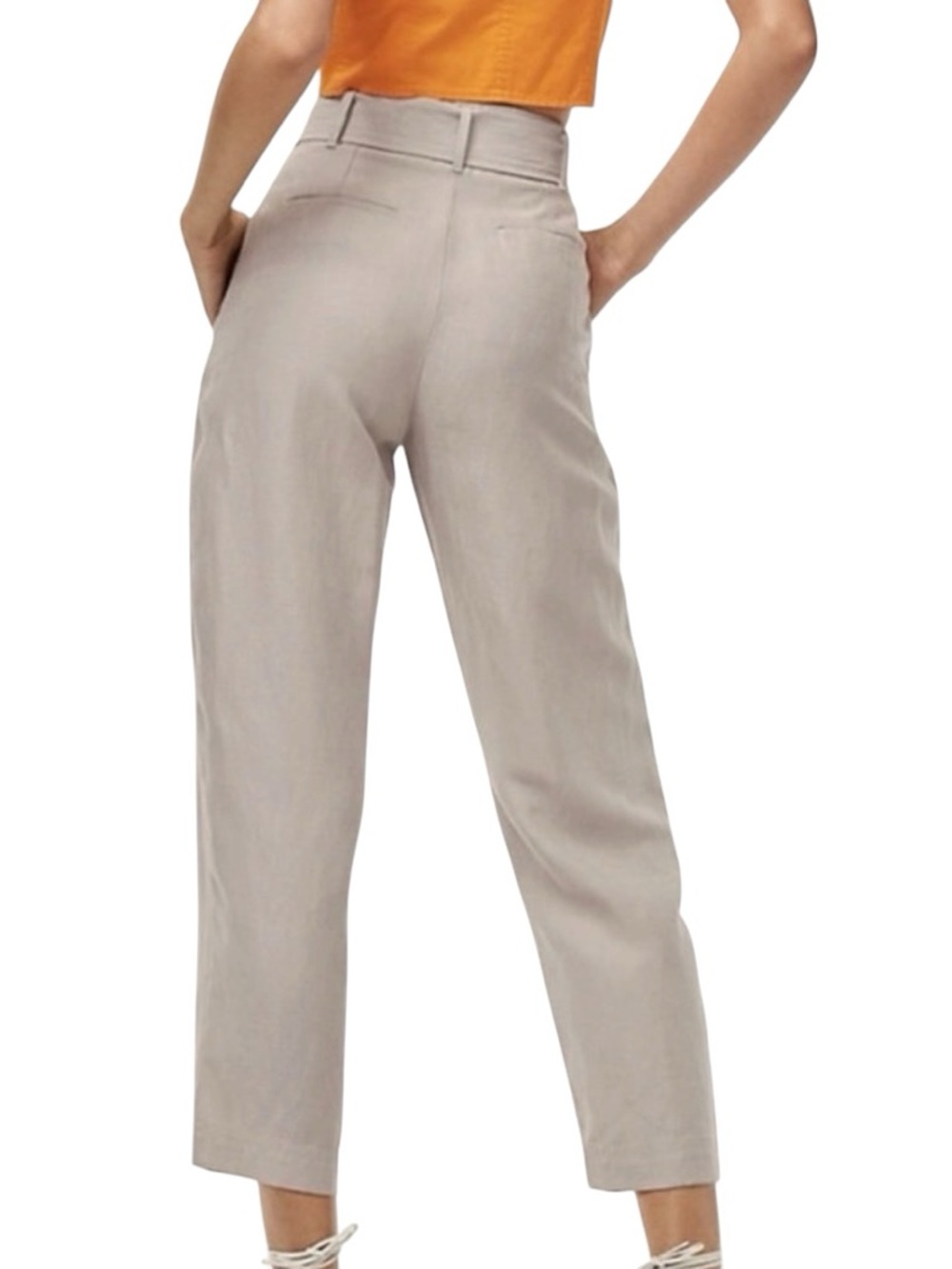 WILFRED Women’s Cropped High Rise Wide Leg Linen Trousers - Picture 3 of 7